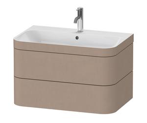 Duravit Happy D.2 Plus c-bonded Set suspendu, 775x490mm, 2 tiroirs, 1 trou de robinetterie, HP4637O7575, Couleur: Décor en lin