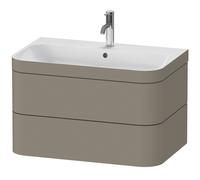Duravit Happy D.2 Plus c-bonded Set suspendu, 775x490mm, 2 tiroirs, 1 trou de robinetterie, HP4637O9292, Couleur: Gris pierre Vernis satiné mat Soie