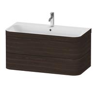 Duravit Happy D.2 Plus c-bonded Set suspendu, 975x490mm, 2 tiroirs, 1 trou de robinetterie, HP4638O6969, Couleur: Noyer brossé Placage bois véritable