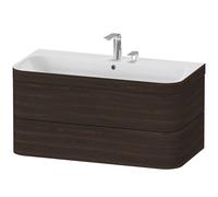 Duravit Happy D.2 Plus c-bonded Set suspendu, 975x490mm, 2 tiroirs, 2 trous pour robinetterie, HP4638E6969, Couleur: Noyer brossé Placage bois véritable