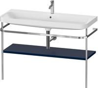 Duravit Happy D.2 Plus c-shaped Set avec console métallique, 1175x490mm, 1 trou pour robinetterie, HP4839O98980000, Couleur: Laque mat soyeuse bleu nuit