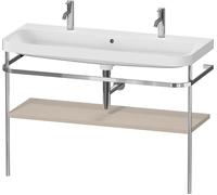 Duravit Happy D.2 Plus combinaison lavabo pour meuble HP4849O60600000 117,5x49cm, trou pour 2000 , avec console en métal, finition satinée taupe