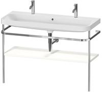 Duravit Happy D.2 Plus c-shaped Set avec console métallique, 1175x490mm, 1 trou pour robinetterie, HP4849O84840000, Couleur: Blanc super mat Décor