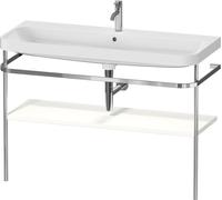 Duravit Happy D.2 Plus c-shaped Set avec console métallique, 1175x490mm, 1 trou pour robinetterie, HP4839O84840000, Couleur: Blanc super mat Décor