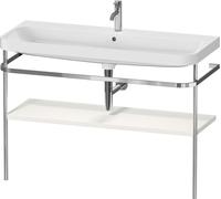 Duravit Happy D.2 Plus c-shaped Set avec console métallique, 1175x490mm, 1 trou pour robinetterie, HP4839O39390000, Couleur: Laque mate en soie Nordic White