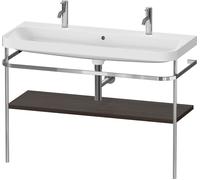 Duravit Happy D.2 Plus c-shaped Set avec console métallique, 1175x490mm, 1 trou pour robinetterie, HP4849O69690000, Couleur: Noyer brossé Placage bois véritable