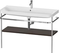 Duravit Happy D.2 Plus c-shaped Set avec console métallique, 1175x490mm, 1 trou pour robinetterie, HP4839O69690000, Couleur: Noyer brossé Placage bois véritable