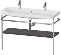 Duravit Happy D.2 Plus combinaison lavabo pour meuble HP4849O80800000 117,5x49cm, trou pour 2000 , avec console en métal, graphite super mat