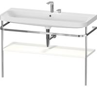 Duravit Happy D.2 Plus c-shaped Set avec console métallique, 1175x490mm, 2 trous pour robinets, HP4839E36360000, Couleur: Laque mate en soie blanche