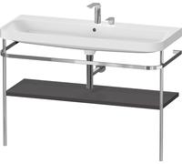 Duravit Happy D.2 Plus c-shaped Set avec console métallique, 1175x490mm, 2 trous pour robinets, HP4839E80800000, Couleur: Décor graphite super mat