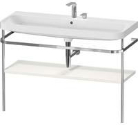Duravit Happy D.2 Plus c-shaped Set avec console métallique, 1175x490mm, 2 trous pour robinets, HP4839E39390000, Couleur: Laque mate en soie Nordic White
