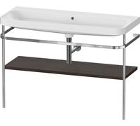 Duravit Happy D.2 Plus c-shaped Set avec console métallique, 1175x490mm, sans trou pour robinetterie, HP4839N69690000, Couleur: Noyer brossé Placage bois véritable