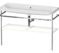 Duravit Happy D.2 Plus c-shaped Set avec console métallique, 1175x490mm, sans trou pour robinetterie, HP4839N84840000, Couleur: Blanc super mat Décor