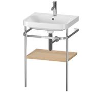 Duravit Happy D.2 Plus c-shaped Set avec console métallique, 575x490mm, 1 trou pour robinetterie, HP4835O7171, Couleur: Placage chêne méditerranéen en bois véritable