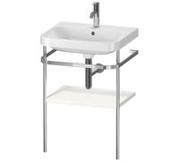 Duravit Happy D.2 Plus combinaison lavabo pour meuble HP4835O2222 57,5 x 49 cm, trou pour robinetterie 2000 , blanc brillant, avec console en métal