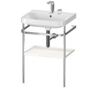 Duravit Happy D.2 Plus c-shaped Set avec console métallique, 575x490mm, 2 trous pour robinets, HP4835E2222, Couleur: Décor blanc brillant