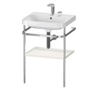 Duravit Happy D.2 Plus c-shaped Set avec console métallique, 575x490mm, 2 trous pour robinets, HP4835E3939, Couleur: Laque mate en soie Nordic White