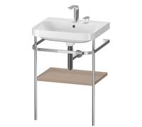 Duravit Happy D.2 Plus c-shaped Set avec console métallique, 575x490mm, 2 trous pour robinets, HP4835E7575, Couleur: Décor en lin