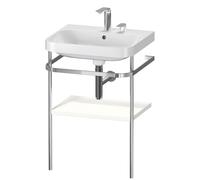 Duravit Happy D.2 Plus c-shaped Set avec console métallique, 575x490mm, 2 trous pour robinets, HP4835E8484, Couleur: Blanc super mat Décor