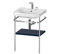 Duravit Happy D.2 Plus c-shaped Set avec console métallique, 575x490mm, 2 trous pour robinets, HP4835E9898, Couleur: Laque mat soyeuse bleu nuit