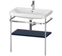Duravit Happy D.2 Plus c-shaped Set avec console métallique, 775x490mm, 1 trou pour robinetterie, HP4837O9898, Couleur: Laque mat soyeuse bleu nuit