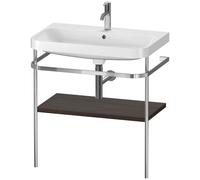 Duravit Happy D.2 Plus c-shaped Set avec console métallique, 775x490mm, 1 trou pour robinetterie, HP4837O6969, Couleur: Noyer brossé Placage bois véritable