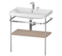 Duravit Happy D.2 Plus combinaison lavabo sur meuble HP4837E7575 77,5 x 49 cm, 2 trous pour robinetterie, lin, avec support métallique