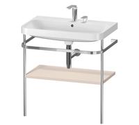 Duravit Happy D.2 Plus c-shaped Set avec console métallique, 775x490mm, 2 trous pour robinets, HP4837E8383, Couleur: Décor taupe super mat