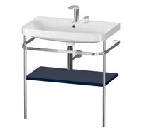 Duravit Happy D.2 Plus c-shaped Set avec console métallique, 775x490mm, 2 trous pour robinets, HP4837E9898, Couleur: Laque mat soyeuse bleu nuit