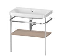 Duravit Meuble vasque Happy D.2 Plus HP4837N7575 – 77,5×49 cm, sans trou, décor lin, console métal