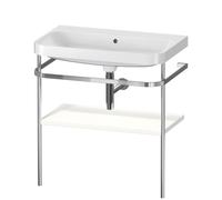 Duravit Lavabo pour meuble Happy D.2 Plus HP4837N3636 — 77,5 x 49 cm, sans trou, blanc, console métal