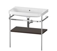 Duravit Happy D.2 Plus c-shaped Set avec console métallique, 775x490mm, sans trou pour robinetterie, HP4837N6969, Couleur: Noyer brossé Placage bois véritable