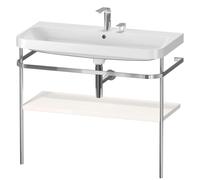 Duravit Happy D.2 Plus c-shaped Set avec console métallique, 975x490mm, 2 trous pour robinets, HP4838E2222, Couleur: Décor blanc brillant
