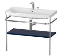 Duravit Happy D.2 Plus c-shaped Set avec console métallique, 975x490mm, 2 trous pour robinets, HP4838E9898, Couleur: Laque mat soyeuse bleu nuit