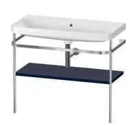 Duravit Happy D.2 Plus c-shaped Set avec console métallique, 975x490mm, sans trou pour robinetterie, HP4838N9898, Couleur: Laque mat soyeuse bleu nuit