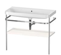 Duravit Happy D.2 Plus c-shaped Set avec console métallique, 975x490mm, sans trou pour robinetterie, HP4838N2222, Couleur: Décor blanc brillant
