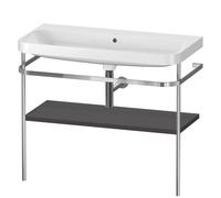 Duravit Happy D.2 Plus c-shaped Set avec console métallique, 975x490mm, sans trou pour robinetterie, HP4838N8080, Couleur: Décor graphite super mat