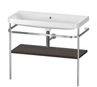 Duravit Happy D.2 Plus c-shaped Set avec console métallique, 975x490mm, sans trou pour robinetterie, HP4838N6969, Couleur: Noyer brossé Placage bois véritable