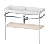 Duravit Happy D.2 Plus c-shaped Set avec console métallique, 975x490mm, sans trou pour robinetterie, HP4838N8383, Couleur: Décor taupe super mat