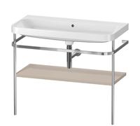 Duravit Happy D.2 Plus c-shaped Set avec console métallique, 975x490mm, sans trou pour robinetterie, HP4838N6060, Couleur: Laque mate taupe soie