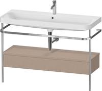 Duravit Happy D.2 Plus c-shaped Set avec console métallique et tiroir, 1175x490mm, 1 trou pour robinetterie, HP4844O75750000, Couleur: Décor en lin