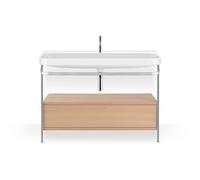 Duravit Happy D.2 Plus combinaison lavabo pour meuble HP4844O71710000 117,5x49cm, avec console en métal, trou pour 2000 , chêne méditerranéen