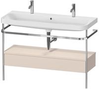 Duravit Happy D.2 Plus c-shaped Set avec console métallique et tiroir, 1175x490mm, 1 trou pour robinetterie, HP4854O83830000, Couleur: Décor taupe super mat