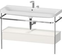 Duravit Happy D.2 Plus combinaison lavabo pour meuble HP4844E39390000 117,5x49cm, avec console en métal, 2 trous pour robinetterie, nordic blanc mat