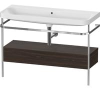 Duravit Happy D.2 Plus combinaison de vanité HP4844N69690000 117,5x49cm, avec console en métal, sans trou pour robinetterie, noyer brossé