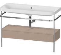 Duravit Happy D.2 Plus c-shaped Set avec console métallique et tiroir, 1175x490mm, sans trou pour robinetterie, HP4844N75750000, Couleur: Décor en lin