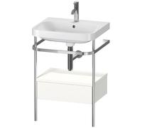 Duravit Lavabo Happy D.2 Plus HP4840O3636 57,5x49 cm, trou robinetterie 2000, blanc, console en métal