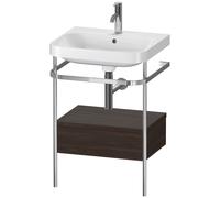 Duravit – Meuble-vasque Happy D.2 Plus HP4840O6969 – 1 trou, noyer brossé, console métal, tiroir