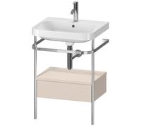 Duravit Happy D.2 Plus c-shaped Set avec console métallique et tiroir, 575x490mm, 1 trou pour robinetterie, HP4840O8383, Couleur: Décor taupe super mat