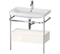 Duravit Meuble-vasque Happy D.2 Plus 77,5x49 cm 1 trou blanc brillant - console métal & tiroir